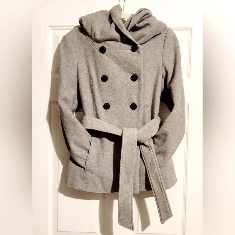 ZARA Double Breasted Pea Coat Long Sleeve with Hood